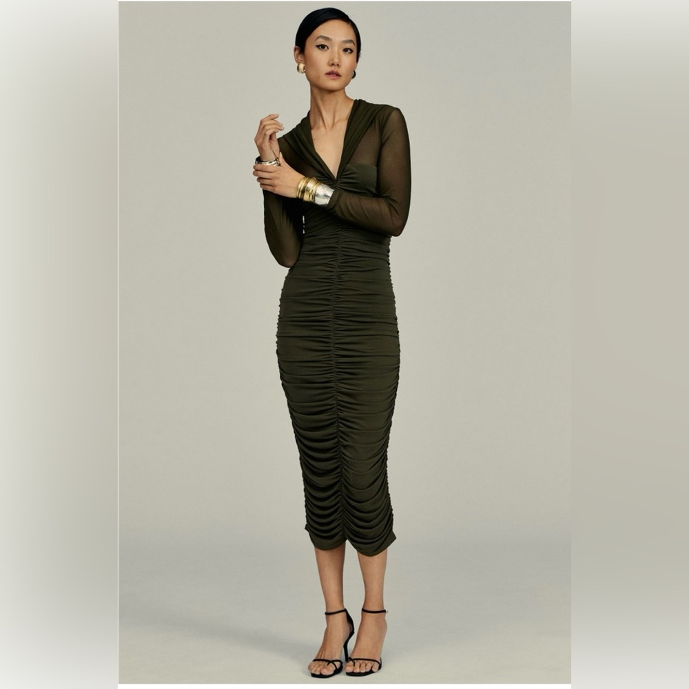 Anthropologie Dolan Sheer Ruched dress